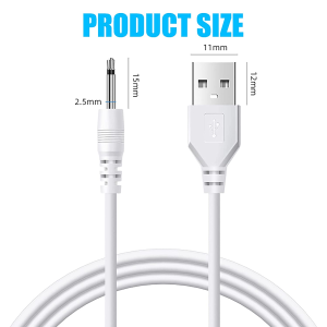 3 Pack 1M Replacement DC Charging Cable, Tunghey USB to DC 2.5Mm Fast Charger Cord Adapter – 2.5Mm (This Is NOT Barrel Jack) 1M