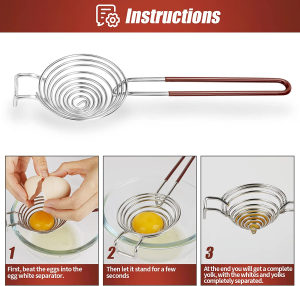 SOLEADER Egg Separator-Yolk White Separator Tool-Food Grade Stainless Steel-Dishwasher Safe-Work for XL Jumbo Eggs