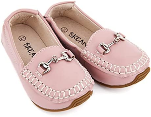 SKEANIE Kids Classic Leather Loafers, Pink, EU24