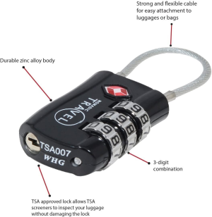 Travel Lock – TSA Approved Luggage Locks (2 Pack) – Ideal for Backpack, Suitcase, Gym Lockers and More, Indoor or Outdoor Use