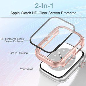 Yjlink (3 Packs) Case with Screen Protector for Apple Watch 40Mm SE Series 6 Series 5 Series 4,With Hard PC Protective Bumper and Ultra-Thin Face Cover for Iwatch SE Series 6 5 4 40Mm (Rosegold+Pink+Starlight)