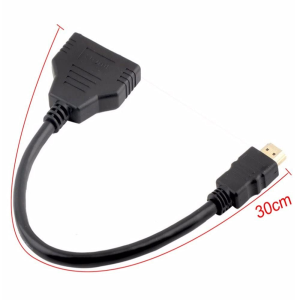 Hsy HDMI Cable 1080P Male to Dual HDMI Female 1 to 2 Way HDMI Splitter Adapter for HDMI HD,LED,LCD,TV (Black)