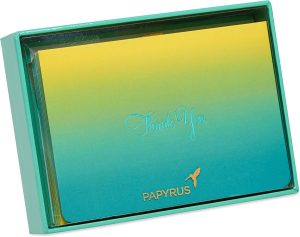 Papyrus Boxed Thank You Cards with Envelopes, Teal Ombre (16-Count) (5116835)