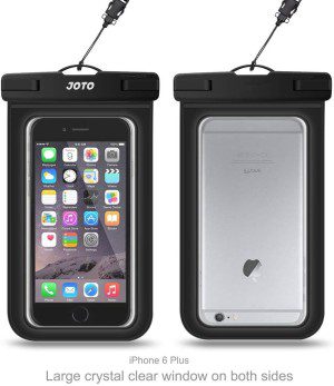 JOTO Universal Waterproof Phone Pouch Cellphone Dry Bag Case for Iphone 14 13 12 11 Pro Max Mini Xs XR X 8 7 6S plus SE, Galaxy S21 S20 S10 plus Note 10+ 9, Pixel 4 XL up to 7″-Black