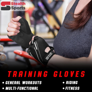 Stealth Sports Workout Gloves – Professional Weight Lifting Gloves for Men and Women – Foam Padding with Anti-Slip Gripper Gym Gloves – Breathable Lifting Gloves for Cycling, Gym, Fitness Training