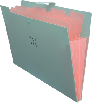 Expanding File Folder – 4 Pack Letter Cute Plastic A4 File Folder, 5 Pockets Plastic Expandable File for School Paper Fastener Organizer,Multi Pocket Document Bag Office Supplies