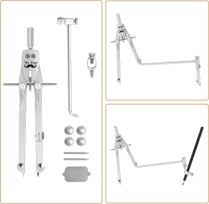 Mr. Pen- Professional Metal Compass with Wheel, Lock and Extension Bar for Geometry, Drafting, Math, Drawing, Compass for Geometry, Tool for Drawing Circles, Drawing Compass, Compass Drawing Tool