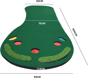 3M Golf Putting Mat W/ 4 Balls Trainning Practice Slope Artifical Grass Surface