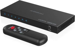 HDMI Switch 4K 60Hz, AVIDGRAM HDMI 2.0 Switcher 4 in 1 Out, 4 Port HDMI Selector Box with IR Remote Control Support HDCP 2.2 HDR10 3D 18Gbps, Compatible with Xbox, PS4, HDTV, Monitor