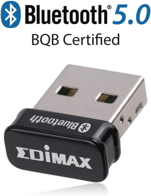 [BQB Certified] EDIMAX Bluetooth BT 5.0 EDR Nano USB Dongle, Fast Transfer, Bluetooth Headphones Headset Speakers Keyboard Mouse, Win8/10, Linux: 2.6.32-5.3 (Fedora & Ubuntu Only), BT-8500