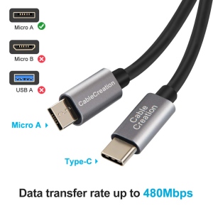 Cablecreation DJI Mavic USB Type C Cable, 0.65 Ft USB-C to Micro USB a OTG Cable, Compatible with DJI Spark/Dji Mavic/Mavic Pro/Mavic Pro Platinum/Mavic Air Controller 0.2M, Space Gray Aluminium