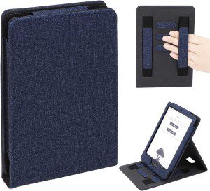 WALNEW Flip Case for 6.8” Kindle Paperwhite 11Th Generation 2021 – Two Hand Straps PU Leather Vertical Multi-Viewing Stand Cover with Auto Wake/Sleep for Kindle Paperwhite 2021 Signature Edition