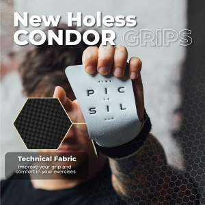 PICSIL Condor Cross Training Grips, No Hole Grips with Technical Fabric, Increased Protection and Comfort, Hand Grips for Gymnastic, Pull Ups, Weightlifting, Prevents Blisters and Tears, (G+, Coral)