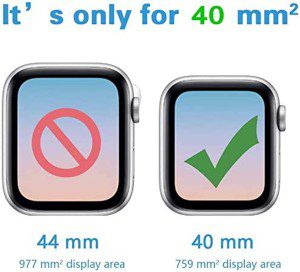 T Tersely[2 Pack][Pet + PMMA ] Screen Protector for Apple Watch 4/5/6/SE-40MM, Scratch Resistant Premium High Sensitive Full Coverage Soft Screen Protector Film for Apple Watch Iwatch Series 4/5/6/SE 40Mm- Black