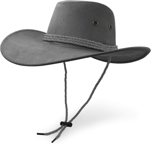 Ultrakey Cowboy Hat, Sun Hat Faux Felt Leather Suede Travel Cap Western Hat Outdoor Sun Protect