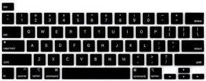 T Tersely Silicone Keyboard Cover Case Skin Protector for Macbook Pro with Touch Bar 13.3 Inch A2289 A2338 (M1/M2 Chip) A2251 2020 2022/16 Inch A2141 2019 Touchbar Protective Skin (Black)