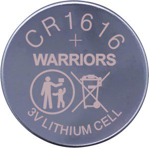 Warriors 1616 CR1616 Coin Button Cell 3V 3 Volt Lithium Batteries 5X Retail Pack Compliant with Coin Battery Safety Standards 2020