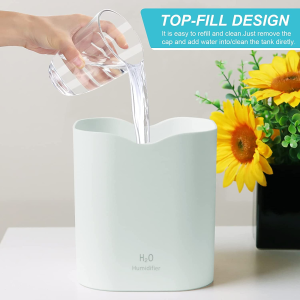 SPURUPS Humidifiers for Bedroom, 2L Cool Mist Humidifier for Bedroom, USB Portable Desk Humidifier, Quiet Ultrasonic Humidifier with 2 Mist Modes and 7-Color Light, Auto Shut-Off, for Travel & Home.