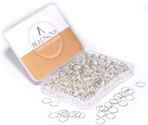 BEADNOVA 8Mm Iron Open Jump Ring Silver Plated Jewelry Making Jump Ring (300Pcs)