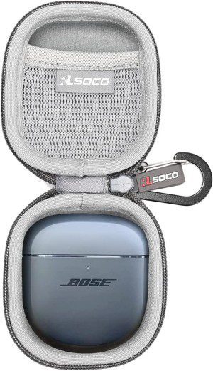 RLSOCO Hard Case for Bose Quietcomfort Earbuds Ii/Earbuds 2/Quietcomfort Ultra, Wireless, Bluetooth, World’S Best Noise Cancelling In-Ear Headphones (Grey)