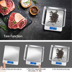 Food Scale, Digital Kitchen Scale, Multifunction with LCD Display, 3000G/ 0.1G for Home Cooking, Lab, Jewlry(Battery Included)