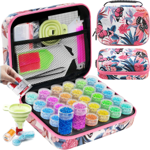 ARTDOT Diamond Painting Storage Containers, 30 Slots Diamond Art Accessories and Tools for 5D Diamond Painting Kits Organizer Beads Rhinestones Jewelry