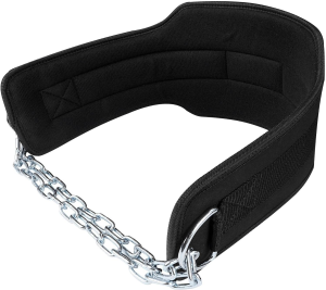 Stealth Sports Dip Belt Heavy Duty 36 Inch Chain Weight Belt-Weight Lifting Powerlifting Bodybuilding 7.5” Wide 9Mm Thick Neoprene Padded Back Support Gym Training Pull up Belt Workout Dipping Belt