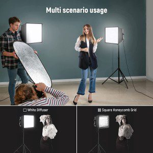 NEEWER 12.2″X11.4″ Foldable Softbox Diffuser with Grid and Bag for NL660/SNL660/RGB660/RGB660 Pro/Rgb660 PRO II LED Video Light Panel, Studio Photo Portrait Photography Youtube Video Soft Lighting