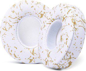 WC Extra Thick Replacement Earpads for Beats Solo 2 & 3 by Wicked Cushions – Ear Pads for Beats Solo 2 & 3 Wireless On-Ear Headphones – Soft Leather, Luxury Memory Foam, Strong Adhesive | Floral White