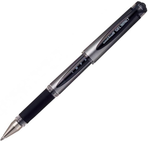 Uni-Ball UM-153S Gel Impact Rollerball Pens – Broad 1Mm Tip – Black Ink – Pack of 12