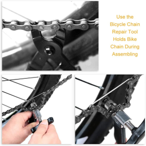 WOTOW Bike Chain Repair Tool Kit Set, Cycling Bicycle Chain Breaker Splitter Cutter & Wear Indicator Checker & Master Link Pliers Remover & Reusable Missing Connector for 6/7/8/9/10 Speed Chain