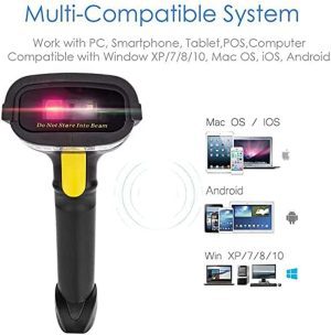 NETUM 2D Barcode Scanner, Compatible with 2.4G Wireless & Bluetooth & USB Wired Connection, Connect Smart Phone, Tablet, PC, 1D Bar Code Reader Work for QR PDF417 Data Matrix NT-1228BL