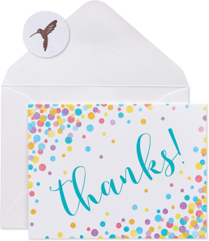 Papyrus Boxed Thank You Cards with Envelopes, Teal Ombre (16-Count) (5116835)