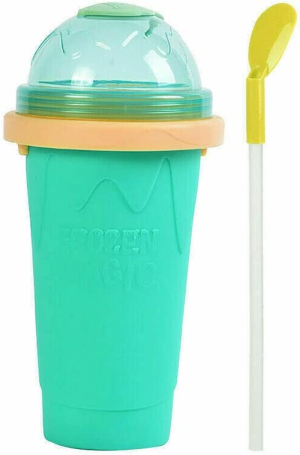 Slushie Maker Cup Quick Freeze Magic Squeeze Cup Milkshake Cup Ice Cream Maker (3, Green)