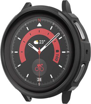 SPIGEN Liquid Air Case Designed for Samsung Galaxy Watch 5 Pro 45Mm (2022) Soft TPU Armor Slim Cover – Black