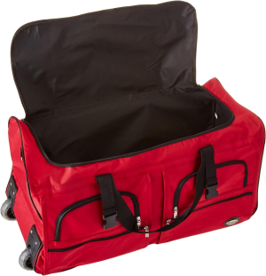 Rockland Rolling Duffel Bag, Red, 30-Inch, Rolling Duffel Bag