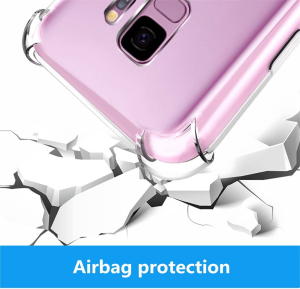 USTIYA Case for Samsung Galaxy S9 plus S9+ Clear TPU Four Corners Protective Cover Transparent Soft