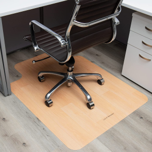 Mind Reader 9-To-5 Collection, Office Chair Mat, Anti-Skid Floor Protector, 48 X 36, PVC, Woodtone