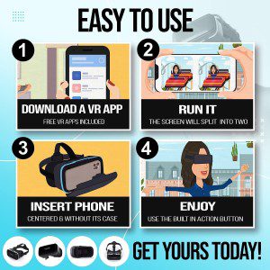 VR Headsets Compatible with Iphone & Android Phone-Virtual Reality Headsets New 3D VR Glasses (VR6.0)