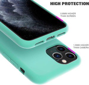 ZUSLAB Iphone 11 Pro Case, Liquid Silicone Anti-Scratch Gel Rubber Shockproof Full Protection Soft Microfiber Lining Cover for Apple (2019) – Mint