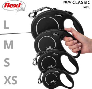 Flexi Classic Tape Retractable Dog Lead Black Medium 5 Metres