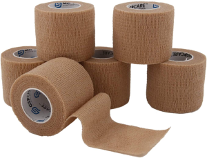 Self Adherent Cohesive Wrap Bandages Latex Free Non-Woven Bandage Rolls 6 Count 5Cm*4.5M(Beige)