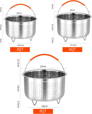 Steamer Basket for Instant Pot, Vegetable Steamer Basket Stainless Steel Steamer Basket Insert for Pots (3Qt)