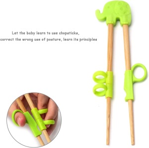 Training Chopsticks, 4 Pairs Kids Children Chopsticks Reusable Bamboo Easy to Use Chopsticks Helper Learner Chopsticks Right or Left Handed for Beginners Kids and Adults