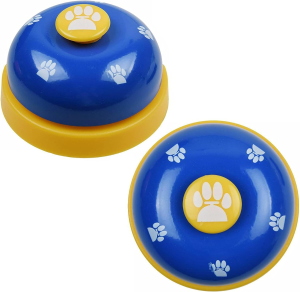 (2 Pack) Pet Doorbells, Proxima Direct Metal Bell Dog Training Bell,Puppy Door Bell for Potty Training & Communication Device with Clear Ring Paw Size Button for Doggie Cats (Blue+Red)