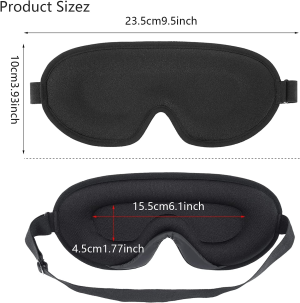 Sleep Eye Mask, Answaily Natural Sleep Mask, Blindfold, Super Smooth Eye Mask for Travel/Sleeping/Shift Work/Meditation Black