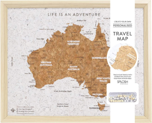 Splosh Travel Board Australia Map, Desk, Beige/White