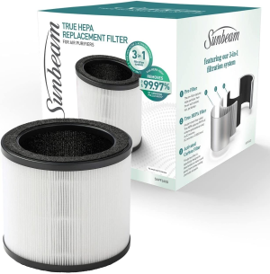 Sunbeam Air Purifier Filter Replacement SAPF360D | for Sunbeam Fresh Protect Air Purifier and Sunbeam Fresh Control Air Purifier, 3-In-1 Filtration with True HEPA Filter, 360° Air Intake, SAPF360D