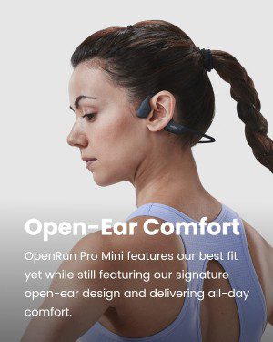 (Mini Size) Shokz Openrun Pro Sports Headphones, Open-Ear Sports Earphones with Mic, Bluetooth Wireless Headset, IP55 Waterproof, Ideal Sports Headphones for Running(Black)