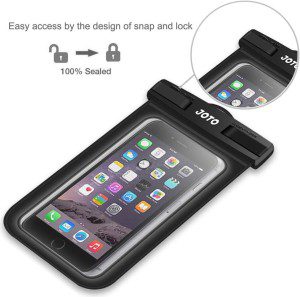 JOTO Universal Waterproof Phone Pouch Cellphone Dry Bag Case for Iphone 14 13 12 11 Pro Max Mini Xs XR X 8 7 6S plus SE, Galaxy S21 S20 S10 plus Note 10+ 9, Pixel 4 XL up to 7″-Black